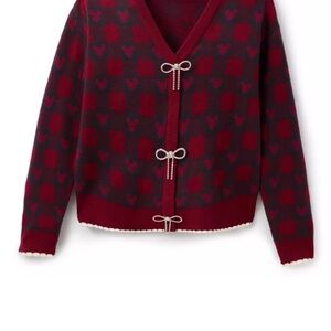 Mickey Mouse icon holiday cardigan sweater for women small